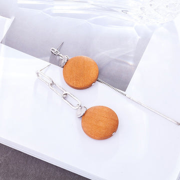 Vintage Round Wooden Dangle Earrings for Women Orange Pendientes Wholesale Female Hanging Statement Hanging Earrings 2021 Gifts daiiibabyyy